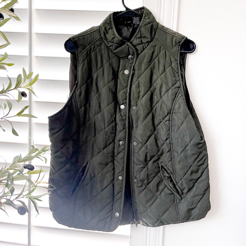 Olive Green Puffer Vest
